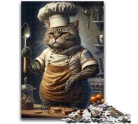 Puzzles 1000 pièces pour Adolescents, Cadeaux Chef Cat, adaptés aux 14 Ans et Plus, Jeux familiaux, à Offrir en Cadeau pour Toute la Famille, 26x38cm