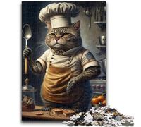 Puzzles 1000 pièces pour Adolescents, Cadeaux Chef Cat, Jouet éducatif et éducatif, idéal comme Cadeau pour Toute la Famille, 50x75cm