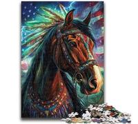 Puzzles 1000 pièces pour Adolescents, Cadeaux, Cheval Indien, Jeu éducatif, Jouet, décoration Murale, Cadeaux Uniques pour Anniversaire et Noël, 38x26cm