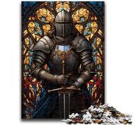 Puzzles 1000 pièces pour Adolescents, Cadeaux, Chevalier vitrail, Anti-Stress, défi Difficile, idéal comme Cadeau pour Toute la Famille, 38x26cm