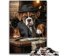 Puzzles 1000 pièces pour Adolescents, Cadeaux, Chien Boxer Buvant, Divertissement Familial, Jouets éducatifs pour Anniversaire, Noël, à partir de 14 Ans, 26x38cm