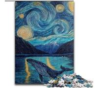 Puzzles 1000 pièces pour Adolescents, Cadeaux, Ciel étoilé, Baleine, activité familiale, décoration d'intérieur Unique et Cadeaux pour Les 14 Ans et Plus (Taille 50x75cm)