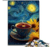 Puzzles 1000 pièces pour Adolescents, Cadeaux « Ciel Nocturne » et café ; Un Jouet éducatif et décompressant, idéal comme Cadeau pour Toute la Famille (Taille 50x75cm)