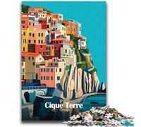 Puzzles 1000 pièces pour Adolescents,Cadeaux,Cinque Terre,Italie,Affiche pour Les 14 Ans et Plus,Jeu de Quiz,activités Amusantes à la Maison,Cadeau d'anniversaire,Cadeaux de Voyage (Taille 50x70cm)