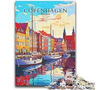 Puzzles 1000 pièces pour Adolescents,Cadeaux Copenhague,Danemark,Voyage,pour Les 14 Ans et Plus,Jeu de Quiz,activités Amusantes à la Maison,Cadeau d'anniversaire,Cadeaux de Voyage (Taille 50x70cm)