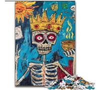 Puzzles 1000 pièces pour Adolescents, Cadeaux, Couronne de crâne Style Basquiat, Jouet éducatif et décompressant, Cadeau d'anniversaire, décoration Murale (Taille 50x75cm)