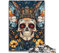 Puzzles 1000 pièces pour Adolescents, Cadeaux, crâne et Papillon, Jouets de Divertissement Familial, Jeu éducatif pour Anniversaire, Noël, à partir de 14 Ans, 26x38cm