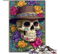 Puzzles 1000 pièces pour Adolescents, Cadeaux, crâne Mexicain, Jouets Anti-Stress, Anniversaires et Cadeaux Uniques pour Les 14 Ans et Plus (Taille 50x75cm)