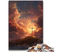 Puzzles 1000 pièces pour Adolescents, Cadeaux Croix au Coucher du Soleil pour Les 14 Ans et Plus, Jouets Anti-Stress, Cadeau de Noël ou d'anniversaire, 50x75cm