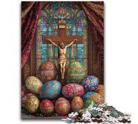 Puzzles 1000 pièces pour Adolescents, Cadeaux de Pâques, Croix pour Les 14 Ans et Plus, Jouets Anti-Stress, Cadeau de Noël ou d'anniversaire, 50x75cm