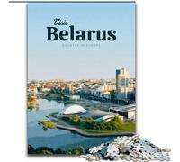 Puzzles 1000 pièces pour Adolescents, Cadeaux de Visite en Biélorussie Difficile à compléter, mais Amusant et Humoristique, avec Affiche et fiche de Questions-réponses Assorties (26x38cm) 1000 pièces