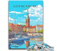Puzzles 1000 pièces pour Adolescents,Cadeaux de Voyage à Göteborg,Suède,pour Les 14 Ans et Plus,Jeu de Quiz,activités Amusantes à la Maison,Cadeau d'anniversaire,Cadeaux de Voyage (Taille 38x52cm)