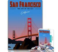 Puzzles 1000 pièces pour Adolescents, Cadeaux de Voyage à San Francisco, Aide Le Cerveau à exercer des Jouets addictifs pour cultiver la Patience et améliorer la mémoire (38x26cm)