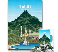 Puzzles 1000 pièces pour Adolescents, Cadeaux de Voyage à Tahiti, Difficile à réaliser, mais Amusant et Humoristique, Cadeau d'anniversaire, Cadeaux, décoration Murale (38x26cm)