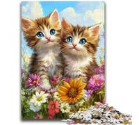 Puzzles 1000 pièces pour Adolescents, Cadeaux, Deux Chats, Jeu éducatif, Jouet, décoration Murale, Cadeaux d'anniversaire et de Noël Uniques, 50x75cm