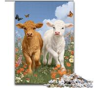 Puzzles 1000 pièces pour Adolescents, Cadeaux Deux Vaches, à partir de 14 Ans, décoration d'intérieur, à Offrir à Toute la Famille (Taille 26x38cm)