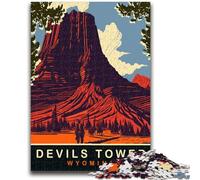 Puzzles 1000 pièces pour Adolescents, Cadeaux Devils Tower pour Les 14 Ans et Plus, Jeu de Quiz, activités Amusantes à la Maison, Cadeau d'anniversaire, Cadeaux de Voyage (Taille 50x70cm)
