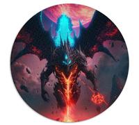 Puzzles 1000 pièces pour Adolescents, Cadeaux, Dieu de la Guerre de l'enfer, Puzzle Rond, Cadeau, Planche 100% recyclée de qualité supérieure, 26,5 x 26,5 Pouces