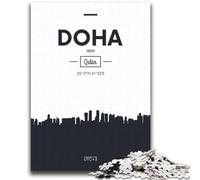 Puzzles 1000 pièces pour Adolescents, Cadeaux Doha, Qatar, pour Les 14 Ans et Plus, Jeu de Quiz, activités Amusantes à la Maison, Cadeau d'anniversaire, Cadeaux de Voyage (Taille 38x52cm)