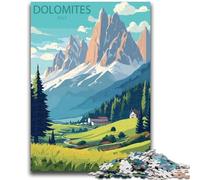 Puzzles 1000 pièces pour Adolescents, Cadeaux Dolomites, Italie, pour Les 14 Ans et Plus, Jeu de Quiz, activités Amusantes à la Maison, Cadeau d'anniversaire, Cadeaux de Voyage (Taille 38x26cm)