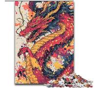 Puzzles 1000 pièces pour Adolescents, Cadeaux Dragon Aquarelle, Jouet éducatif et décompressant, idéal comme Cadeau pour Toute la Famille (Taille 50x75cm)