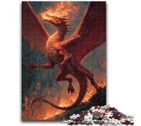 Puzzles 1000 pièces pour Adolescents, Cadeaux, Dragon de Flamme, Jeu éducatif, Jouet de défi, décoration Murale, Cadeaux d'anniversaire et de Noël Uniques, 50x75cm