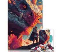 Puzzles 1000 pièces pour Adolescents, Cadeaux Dragon Knight, Jouets éducatifs, Anti-Stress, décoration d'intérieur Unique et Cadeaux 38x26cm