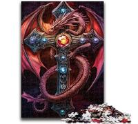 Puzzles 1000 pièces pour Adolescents, Cadeaux Dragon Volant et épée, adaptés aux 14 Ans et Plus, Jeux familiaux, à Offrir en Cadeau pour Toute la Famille, 26x38cm