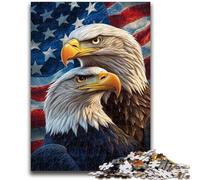 Puzzles 1000 pièces pour Adolescents, Cadeaux, Drapeau américain, Aigle, Jouets de Divertissement Familial, Jeu éducatif pour Anniversaire, Noël, à partir de 14 Ans, 50x75cm