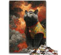 Puzzles 1000 pièces pour Adolescents, Cadeaux du Nouvel an Chinois, Chat, Difficile, Cadeaux pour Amis et Famille, Convient pour Et 14 26x38cm