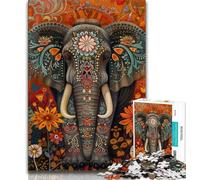 Puzzles 1000 pièces pour Adolescents, Cadeaux, éléphant Mort, 1000 pièces pour Adolescents, Anti-Stress, séjour, Tue Le Temps, Interaction Parent-Enfant (Taille 75x50cm)