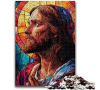Puzzles 1000 pièces pour Adolescents, Cadeaux en vitrail Jésus pour Les 14 Ans et Plus, Jouets Anti-Stress, Cadeau de Noël ou d'anniversaire, 50x75cm