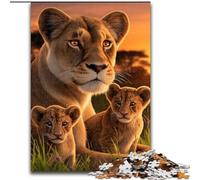 Puzzles 1000 pièces pour Adolescents, Cadeaux Famille de Lions africains, pour Les 14 Ans et Plus Jeu Stimulant à Offrir à Toute la Famille et aux Amis (Taille 50x75cm)