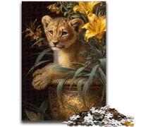 Puzzles 1000 pièces pour Adolescents, Cadeaux, Fleurs et léopard, Jeux éducatifs pour bébés, décoration d'intérieur, Cadeau d'anniversaire, Cadeaux pour Les 14 Ans et Plus, 26x38cm