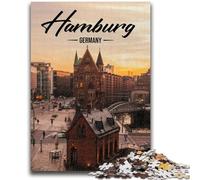 Puzzles 1000 pièces pour Adolescents, Cadeaux Hambourg pour Les 14 Ans et Plus, Jeu de Quiz, activités Amusantes à la Maison, Cadeau d'anniversaire, Cadeaux de Voyage (Taille 50x70cm)