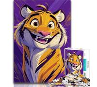 Puzzles 1000 pièces pour Adolescents, Cadeaux Happy Tiger, Puzzle Adulte, Jeux éducatifs familiaux, décoration d'intérieur, Cadeau (Taille 38x26cm)
