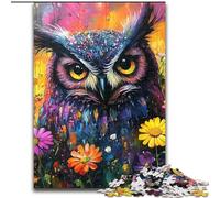 Puzzles 1000 pièces pour Adolescents, Cadeaux Hibou mystérieux, Difficile, avec des pièces entièrement emboîtables de Formes aléatoires (Taille 26x38cm)