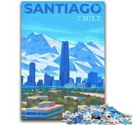 Puzzles 1000 pièces pour Adolescents, Cadeaux, Horizon de Santiago, Chili, Jouet éducatif, idéal comme Cadeau pour Toute la Famille (Taille 38x26cm)
