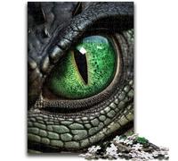 Puzzles 1000 pièces pour Adolescents, Cadeaux, œil de Dragon Vert, Jeux de détente, Jeu éducatif pour Anniversaire, Noël, à partir de 14 Ans, 26x38cm
