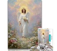 Puzzles 1000 pièces pour Adolescents Cadeaux Jésus dans Le Jardin Puzzle pour Adolescents Apprentissage éducatif pour est idéal comme Cadeau pour Toute la Famille 38x26cm