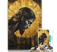 Puzzles 1000 pièces pour Adolescents, Cadeaux Jésus doré, Aide Le Cerveau à exercer des Jouets addictifs pour cultiver la Patience et améliorer la mémoire (38x26cm)