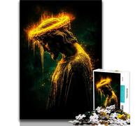 Puzzles 1000 pièces pour Adolescents, Cadeaux Jésus doré, Jouets de Jeu stimulants, décoration Murale, Cadeaux d'anniversaire et de Noël Uniques (75x50cm)
