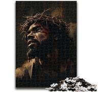 Puzzles 1000 pièces pour Adolescents, Cadeaux Jésus Noir, adaptés aux 14 Ans et Plus, Jeux familiaux, à Offrir en Cadeau pour Toute la Famille, 50x75cm