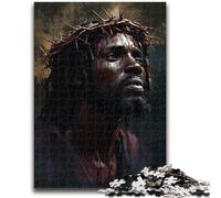 Puzzles 1000 pièces pour Adolescents, Cadeaux, Jésus Noir, Jeux de détente, Jeu éducatif pour Anniversaire, Noël, à partir de 14 Ans, 26x38cm