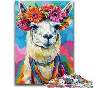 Puzzles 1000 pièces pour Adolescents, Cadeaux, Jeu éducatif, Fleur, alpaga, Jouet, décoration Murale, Cadeaux Uniques pour Anniversaire et Noël, 38x26cm