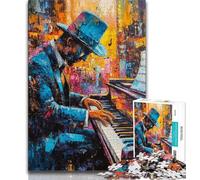 Puzzles 1000 pièces pour Adolescents Cadeaux Jouer du Piano Peinture à l'huile Puzzle pour Adolescents Anti-Stress Vacances Tuer Le Temps décoration de la Maison Jouets 75x50cm