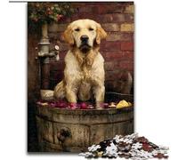 Puzzles 1000 pièces pour Adolescents, Cadeaux, Joyeux Golden Retriever, Anti-Stress, Difficile, décoration d'intérieur (Taille 26x38cm)