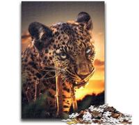 Puzzles 1000 pièces pour Adolescents Cadeaux Léopard à mâcher Aide Le Cerveau à exercer Jouets addictifs pour cultiver la Patience Une œuvre d'art 50x75cm