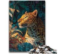 Puzzles 1000 pièces pour Adolescents Cadeaux Léopard doré Aide Le Cerveau à exercer des Jouets addictifs pour cultiver la Patience Une œuvre d'art 26x38cm