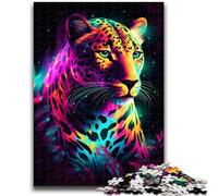 Puzzles 1000 pièces pour Adolescents, Cadeaux, léopard néon, Convient aux Enfants de 14 Ans et Plus, Jeux familiaux, à Offrir en Cadeau pour Toute la Famille, 26x38cm